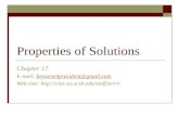 Properties of Solutions Chapter 17 E-mail: benzene4president@gmail.combenzene4president@gmail.com Web-site: