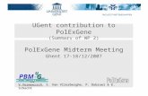 UGent contribution to PolExGene (Summary of WP 2) PolExGene Midterm Meeting Ghent 17-18/12/2007 PBM G ent - G entU Polymer Chemistry & Biomaterials Group.