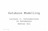 Database Modelling Lecture 1: Introduction to Databases Akhtar Ali 25 August 20141.