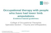 Www.COT.org.uk Occupational therapy with people who have had lower limb amputations Evidence-based guidelines College of Occupational Therapists Specialist.