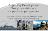 Capability Development Group post-Kinnaird - a personal perspective. Vice Admiral Matt Tripovich, AM CSC RAN Chief Capability Development Group.