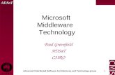Advanced Distributed Software Architectures and Technology group ADSaT 1 Microsoft Middleware Technology Paul Greenfield ADSaT CSIRO.