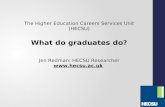 The Higher Education Careers Services Unit (HECSU) What do graduates do? Jen Redman: HECSU Researcher .