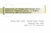 Detection of Single Red Blood Cell Magnetic Property using a Highly Sensitive GMR-SV Biosensor Sang-Suk Lee, Sang-Hyun Park Kwang-Suo Soh 2006.9.27 CKC.