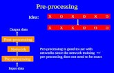 Pre-processing Idea: XOXOXOXOXOXO XXXOOOXXXOOO Pre-processing Post-processing Network Input data Output data Pre-processing is good to use with networks.