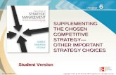 6 chapter Student Version SUPPLEMENTING THE CHOSEN COMPETITIVE STRATEGY— OTHER IMPORTANT STRATEGY CHOICES McGraw-Hill/Irwin Copyright © 2013 by The McGraw-Hill.