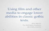 Using film and other media to engage lower abilities in classic gothic texts. Amy Keenan The Wellington Academy @numpty_teacher.