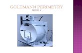 The Goldman VF is a manual perimeter.  The Goldmann perimeter is capable of both static and kinetic perimetry.  Isopters are used to show VF areas.