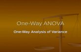 One-Way ANOVA One-Way Analysis of Variance. One-Way ANOVA The one-way analysis of variance is used to test the claim that three or more population means.