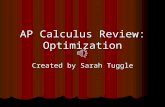 AP Calculus Review: Optimization Created by Sarah Tuggle.