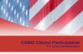 1 CDBG Citizen Participation For Grant Administrators.
