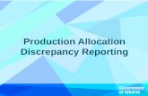 October 22, 2010 Production Allocation Discrepancy Reporting.