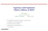 Experience with Asymmetric Hadron Collisions at RHIC Todd Satogata (and a cast of thousands) CERN p-A Workshop May 25, 2005  Brief RHIC machine description,