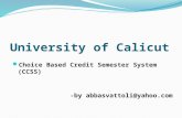 University of Calicut Choice Based Credit Semester System (CCSS) -by abbasvattoli@yahoo.com.
