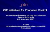 OIE Initiatives for Zoonoses Control WHO Regional Meeting on Zoonotic Diseases Jakarta, Indonesia 6-8 November 2007 T. Fujita OIE Regional Representation.