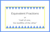 Equivalent Fractions or “Half of one, Six twelfths of the other”
