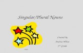 Singular/Plural Nouns Created by Andrea White 2 nd Grade stars.