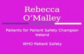 Rebecca O’Malley Patients for Patient Safety Champion Ireland WHO Patient Safety.