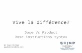 Vive la différence? Dose Vs Product Dose instructions syntax Dr Paul Miller paulmiller@nhs.net.