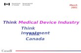 Think Canada Think Medical Device Industry Think Investment March 2001.