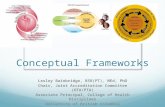 Conceptual Frameworks Lesley Bainbridge, BSR(PT), MEd, PhD Chair, Joint Accreditation Committee (OTA/PTA) Associate Principal, College of Health Disciplines.
