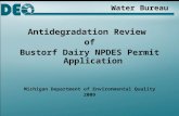 Water Bureau Antidegradation Review of Bustorf Dairy NPDES Permit Application Michigan Department of Environmental Quality 2009.