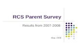 RCS Parent Survey Results from 2007-2008 May, 2008.