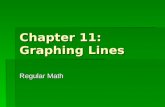 Chapter 11: Graphing Lines Regular Math. Section 11.1: Graphing Linear Equations  A linear equation is an equation whose solutions fall on a line on.