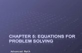 Advanced Math. Section 5.1: Modeling Problem Situations Mathematical Models – graphs, tables, functions, equations, or inequalities that describe a situation.
