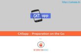 By CATapp – Preparation on the Go. AGENDA Project Overview What problem are we trying to solve? Our solution approach App Demo & Features Technology Overview.