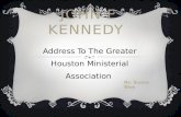 JOHN F KENNEDY Address To The Greater Houston Ministerial Association.