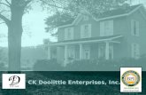 CK Doolittle Enterprises, Inc.. Mission Statement  To provide quality, New Construction, Home and Building Improvements, Renovations, Weatherization.