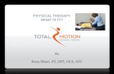 PHYSICAL THERAPY WHAT IS IT? By Rony Masri, PT, DPT, OCS, ATC.