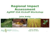 Regional Impact Assessment AgMIP SSA Kickoff Workshop John Antle AgMIP Regional Econ Team Leader 1 Accra, Ghana Sept 10-14 2012.