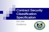 Contract Security Classification Specification DD-254 Guidance.