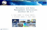 OBSERVATIONS & PRÉVISIONS CÔTIÈRES  Metadata and Data Management Activities winthin NA 3-7 S. Iona (HCMR), D. Schaap (MARIS), L. Rickards.