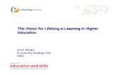 The Vision for Lifelong e-Learning in Higher Education Anne Wright E-Learning Strategy Unit DfES.