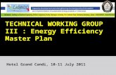 TECHNICAL WORKING GROUP III : Energy Efficiency Master Plan Hotel Grand Candi, 10-11 July 2011.