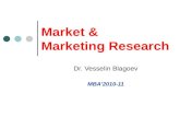 Market & Marketing Research Dr. Vesselin Blagoev MBA’2010-11.