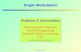 Z. Ghassemlooy Angle Modulation Professor Z Ghassemlooy Electronics & IT Division Scholl of Engineering Sheffield Hallam University U.K. .