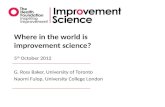 Where in the world is improvement science? 5 th October 2012 G. Ross Baker, University of Toronto Naomi Fulop, University College London.