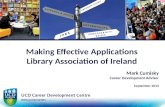 Making Effective Applications Library Association of Ireland Mark Cumisky Career Development Adviser September 2013.