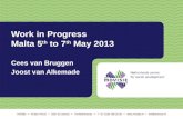 Work in Progress Malta 5 th to 7 th May 2013 Cees van Bruggen Joost van Alkemade.