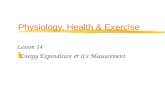 Physiology, Health & Exercise Lesson 14 zEnergy Expenditure & it’s Measurement.