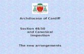Archdiocese of Cardiff Section 48/50 and Canonical Inspection The new arrangements.
