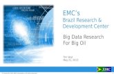1© Copyright 2011 EMC Corporation. All rights reserved. EMC’s Brazil Research & Development Center Big Data Research For Big Oil Tim Voyt May 21, 2013.