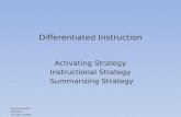 Differentiated Instruction Activating Strategy Instructional Strategy Summarizing Strategy Kimberly Griffin EDD 841: Dr. Clay Crowder.