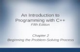 An Introduction to Programming with C++ Fifth Edition Chapter 2 Beginning the Problem-Solving Process.