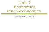 Unit 7 Economics Macroeconomics December 2, 2013.