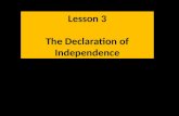 Lesson 3 The Declaration of Independence. PREAMBLE Why it was needed CONCLUSION GRIEVANCES STATEMENT OF RIGHTS Important Ideas about Government Complaints.